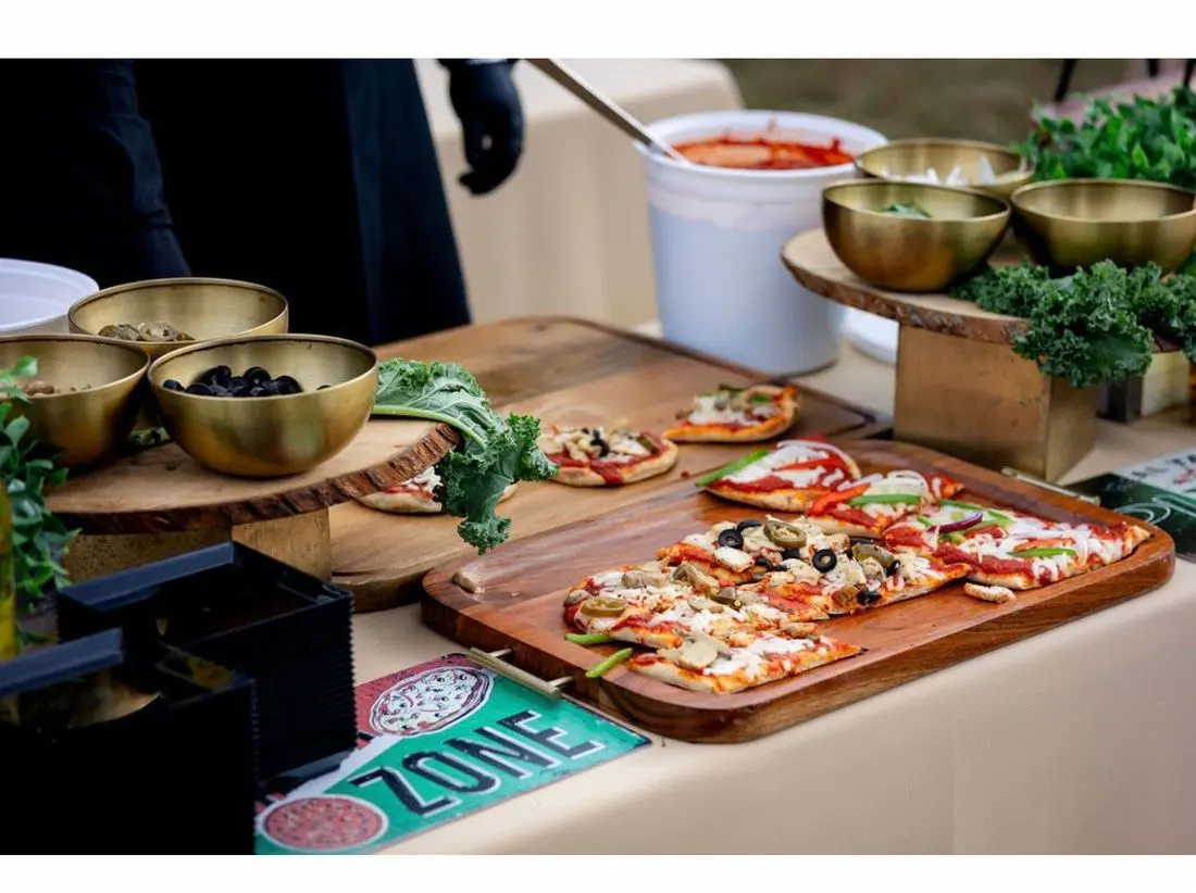 Fresh pizza at the station